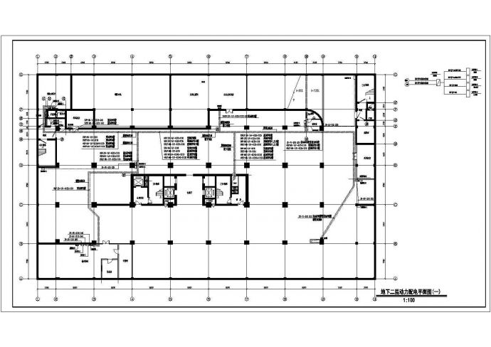电气设计_某大厦动力平面CAD图_图1