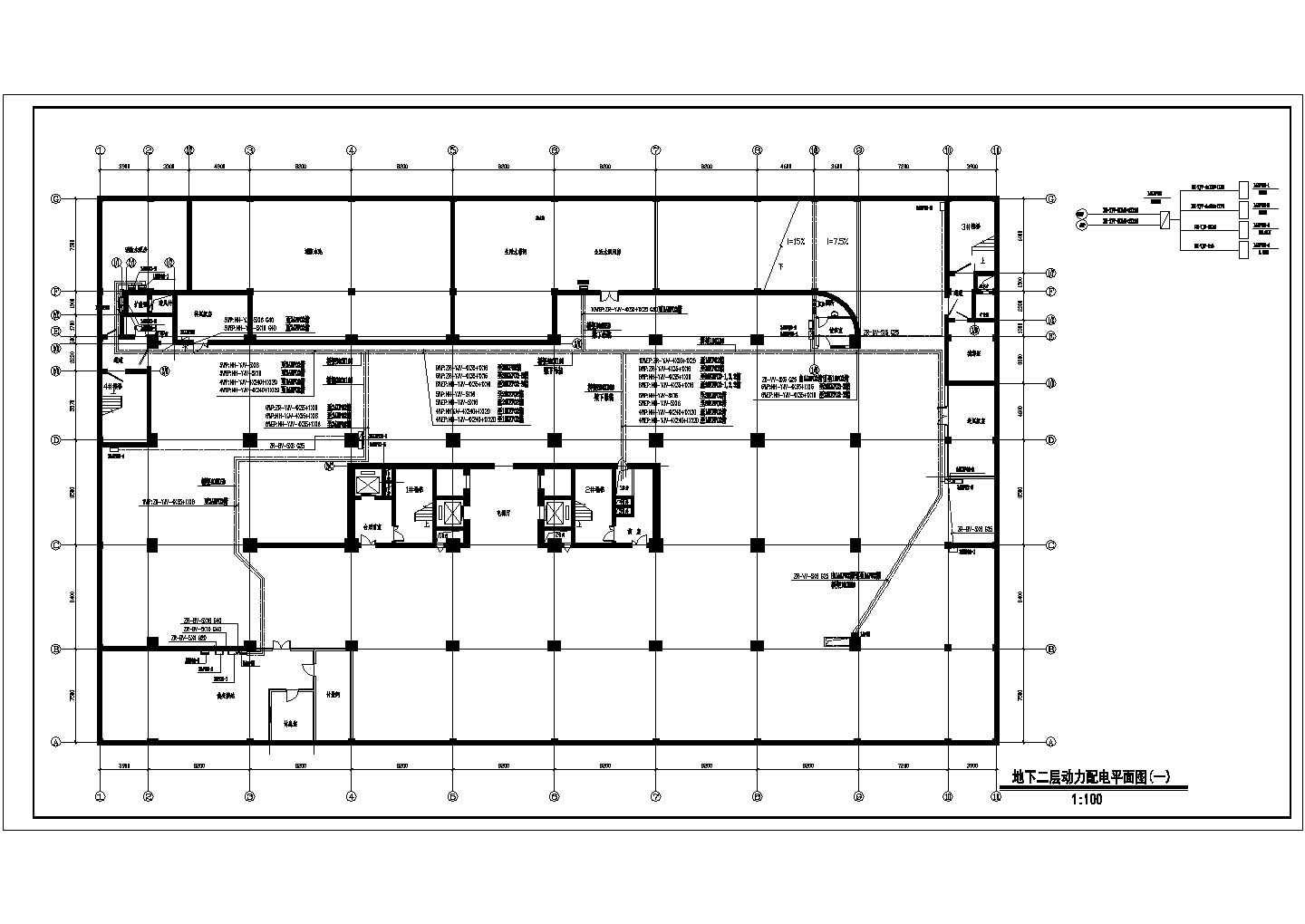 电气设计_某大厦动力平面CAD图