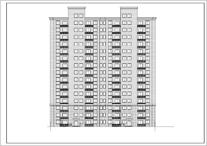 装修设计舒兰市某16层安置楼高层cad建筑施工设计图_图1