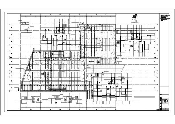 扬州市简阳路某商场5050平米地下停车库给排水系统设计CAD图纸-图二
