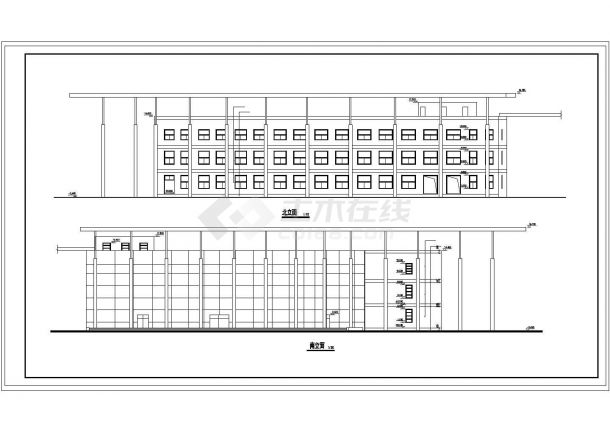 弧形酒店建筑CAD图-图一