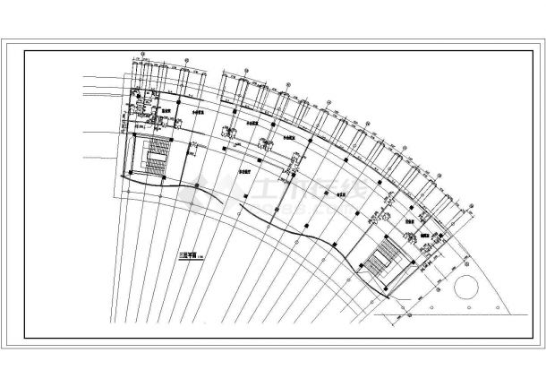 弧形酒店建筑CAD图-图二