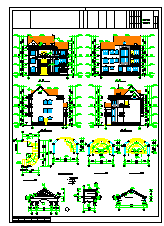 某地三层别墅建筑设计CAD图纸-图二