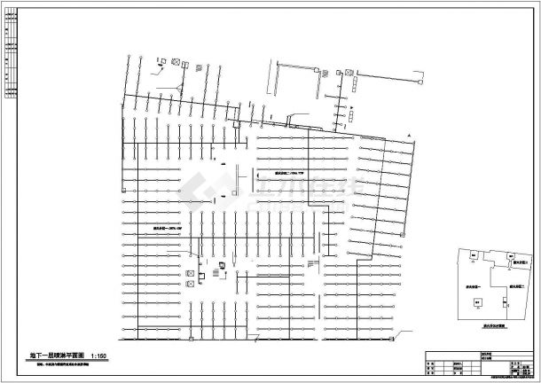 南京市某大型百货市场5190平米地下停车场给排水系统设计CAD图纸-图二