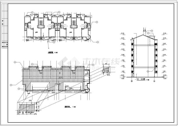 [上海]小区几栋住宅楼建筑cad施工图纸-图一