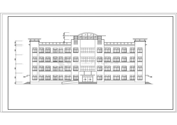 [石河子]中学综合楼建筑设计cad施工图纸-图一