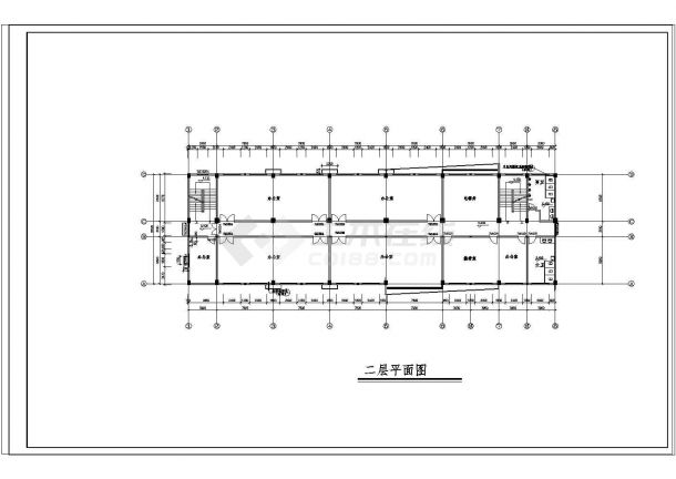 办公楼设计_某地4层框架结构办公楼建施设计cad图纸-图二