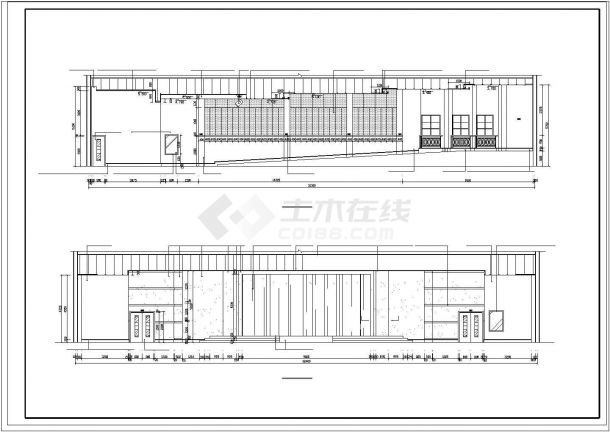 某地区报告厅CAD建筑设计施工图-图一