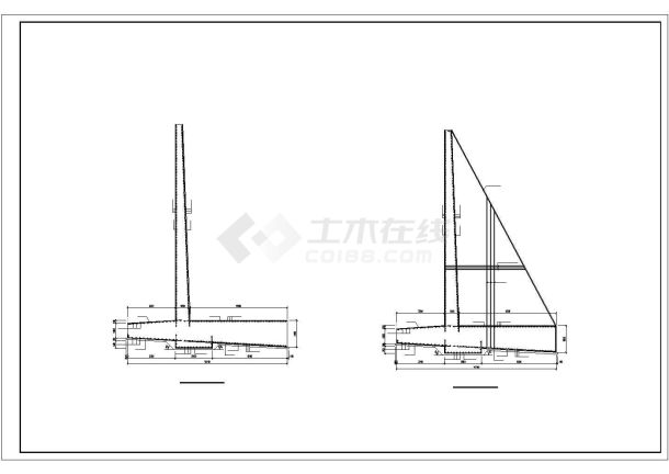 某工程扶壁式钢筋混凝土挡土墙设计cad施工图（含设计说明）-图二