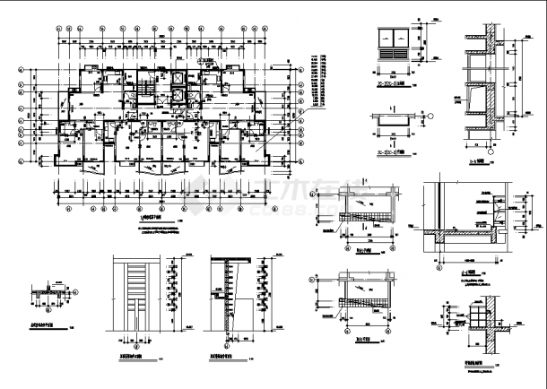 金海岸3套节能高层住宅楼建筑设计施工cad图纸-图二