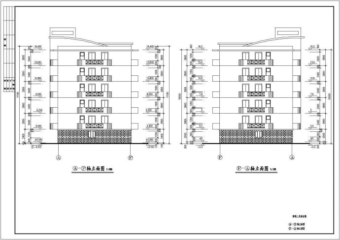 黄冈市某街道改造多层住宅楼施工设计cad图_图1