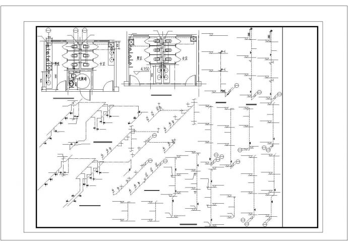 广州市澜山湖小区3层框架结构社区用房给排水系统设计CAD图纸_图1