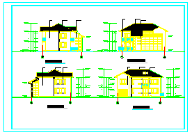 某地独栋别墅建筑设计CAD平面布置参考图_图1