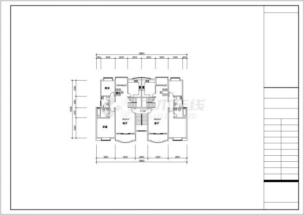 某小区高层住宅楼建筑户型全套方案设计施工CAD图纸-图二