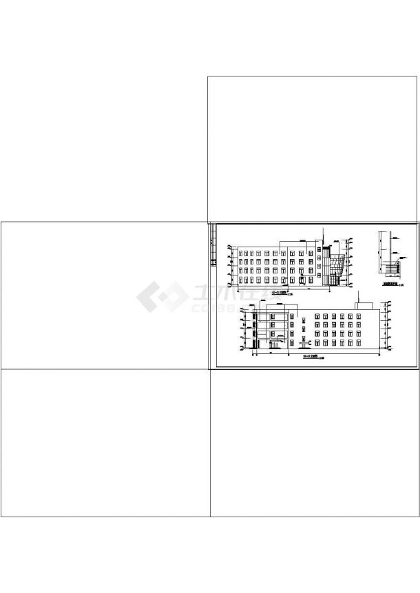 某市办公大楼建筑cad施工设计图纸-图一