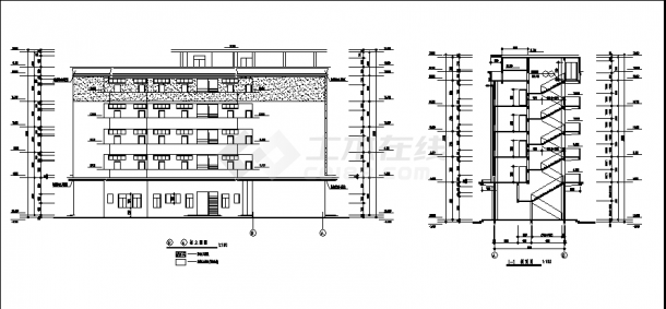 2套工业园区宿舍住宅楼建筑设计施工cad图纸（含说明）-图一