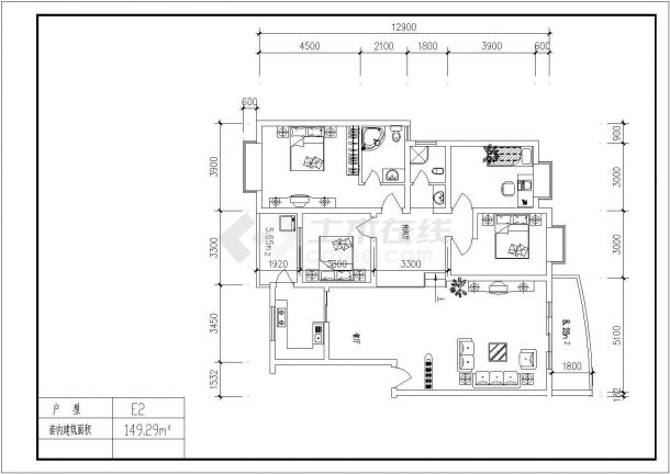 某经典小区住宅楼建筑户型全套方案设计施工CAD图纸-图二