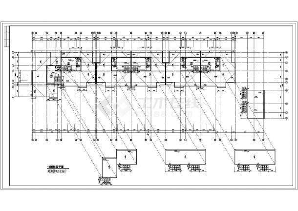 某地区小区5层住宅楼建筑施工cad设计图纸-图一