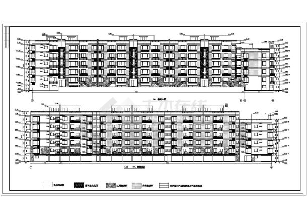 某地区小区5层住宅楼建筑施工cad设计图纸-图二