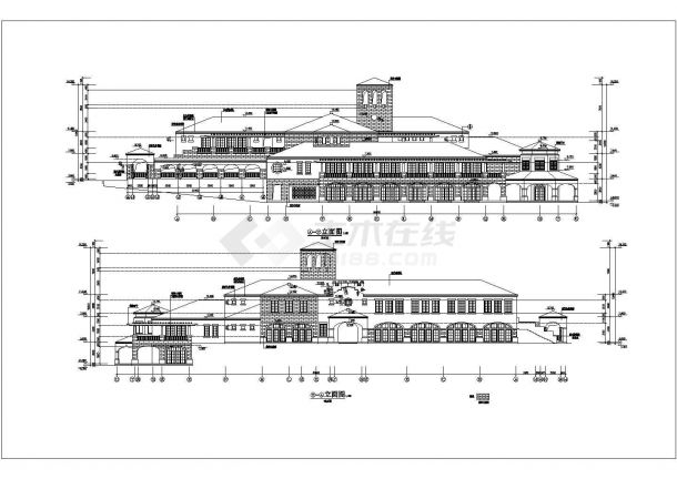 某大型花园小区会所建筑全套方案设计施工CAD图纸-图二