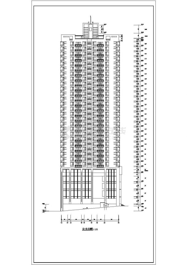 某小高层住宅楼建筑详细方案设计施工CAD图纸-图一