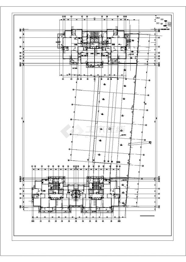 苏州市西城家园小区两栋26层住宅楼给排水消防平面设计CAD图纸-图一