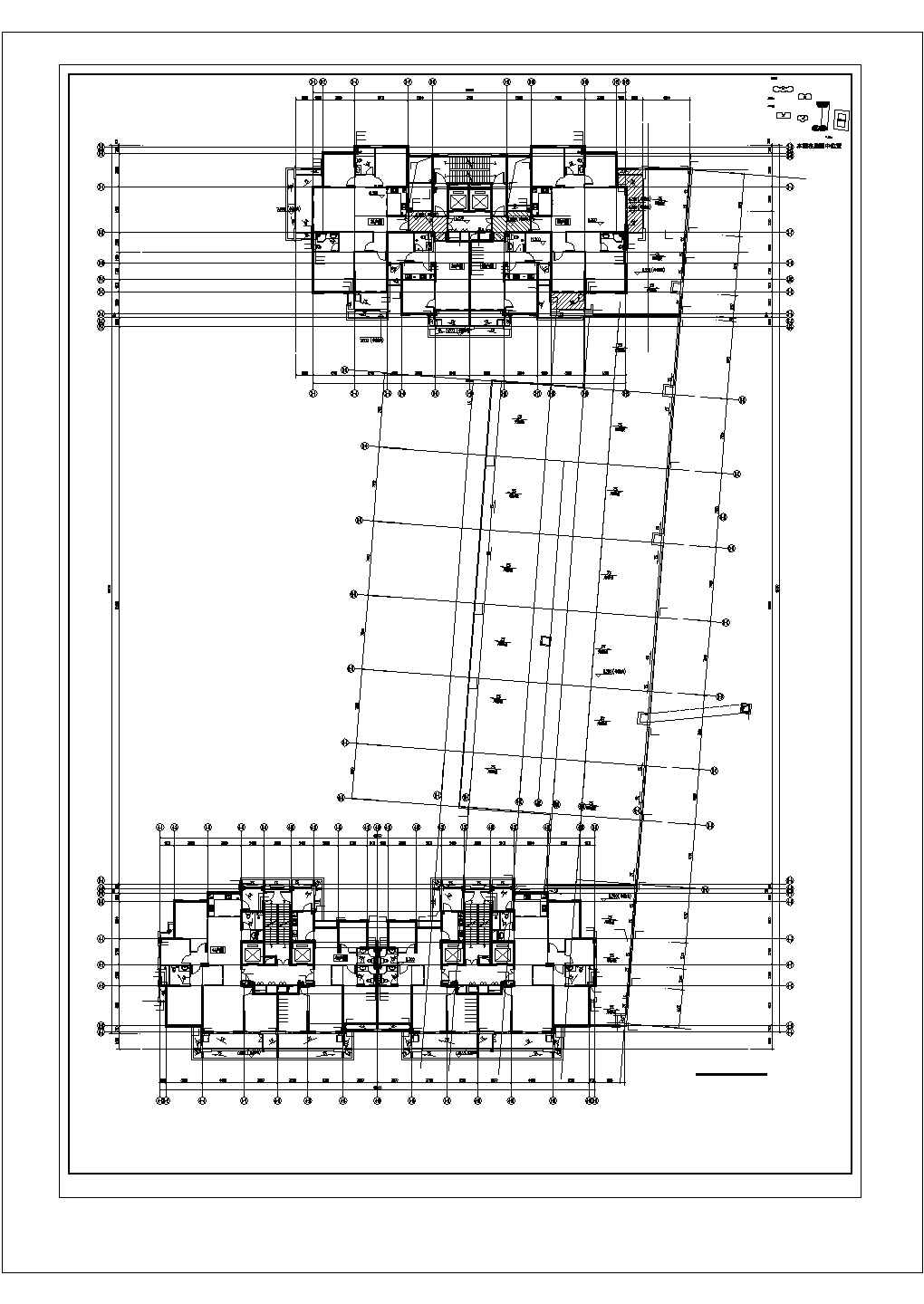 苏州市西城家园小区两栋26层住宅楼给排水消防平面设计CAD图纸