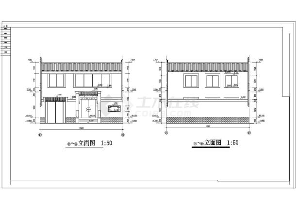 北京某经典四合院全套建筑CAD施工图及效果图纸-图一