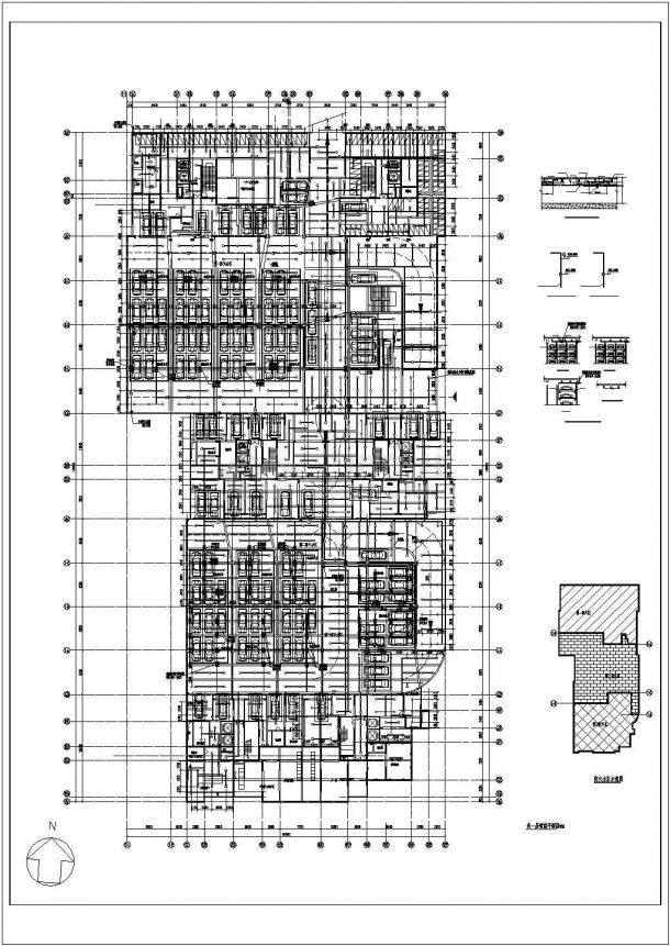 锦州市某百货商场地下2层停车库给排水消防喷淋平面设计CAD图纸-图二