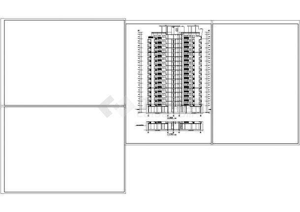 某花园塔室住宅建筑详细方案设计施工CAD图纸-图二