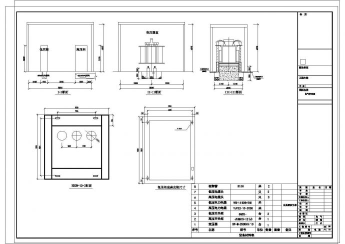 某地250VA箱变电气施工cad设计图纸_图1