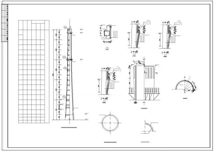 超高180米混凝土烟囱cad结构工程图纸_图1