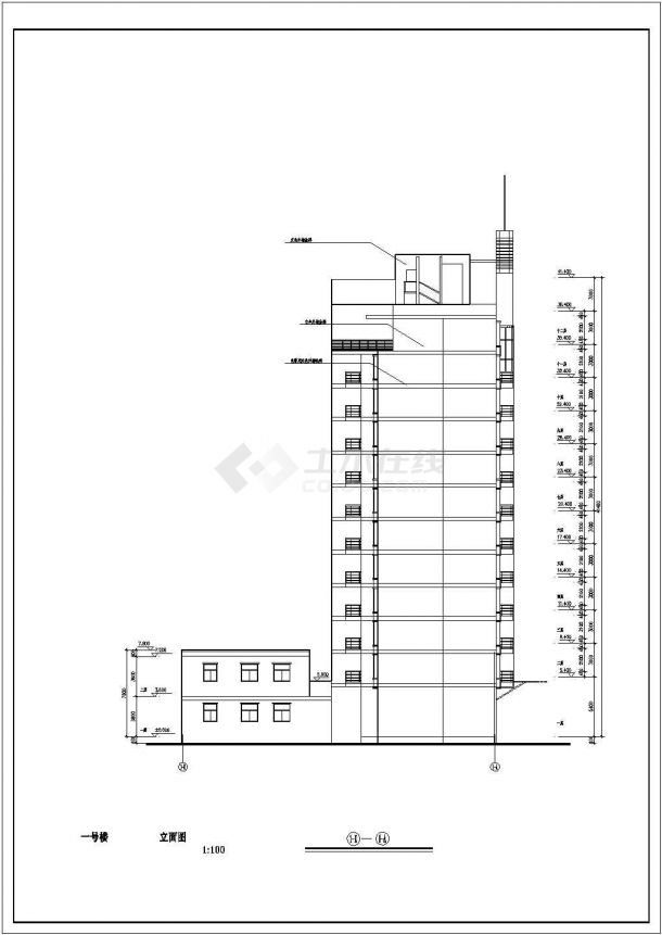 某高层商住建筑全套详细方案设计施工CAD图纸（含设计说明）-图一