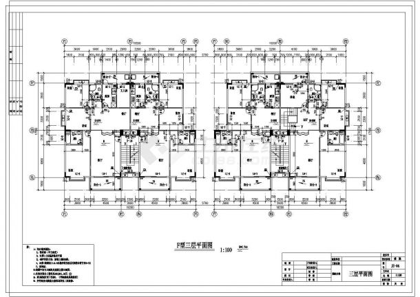 某带底商小高层住宅楼建筑设计施工cad图纸-图二