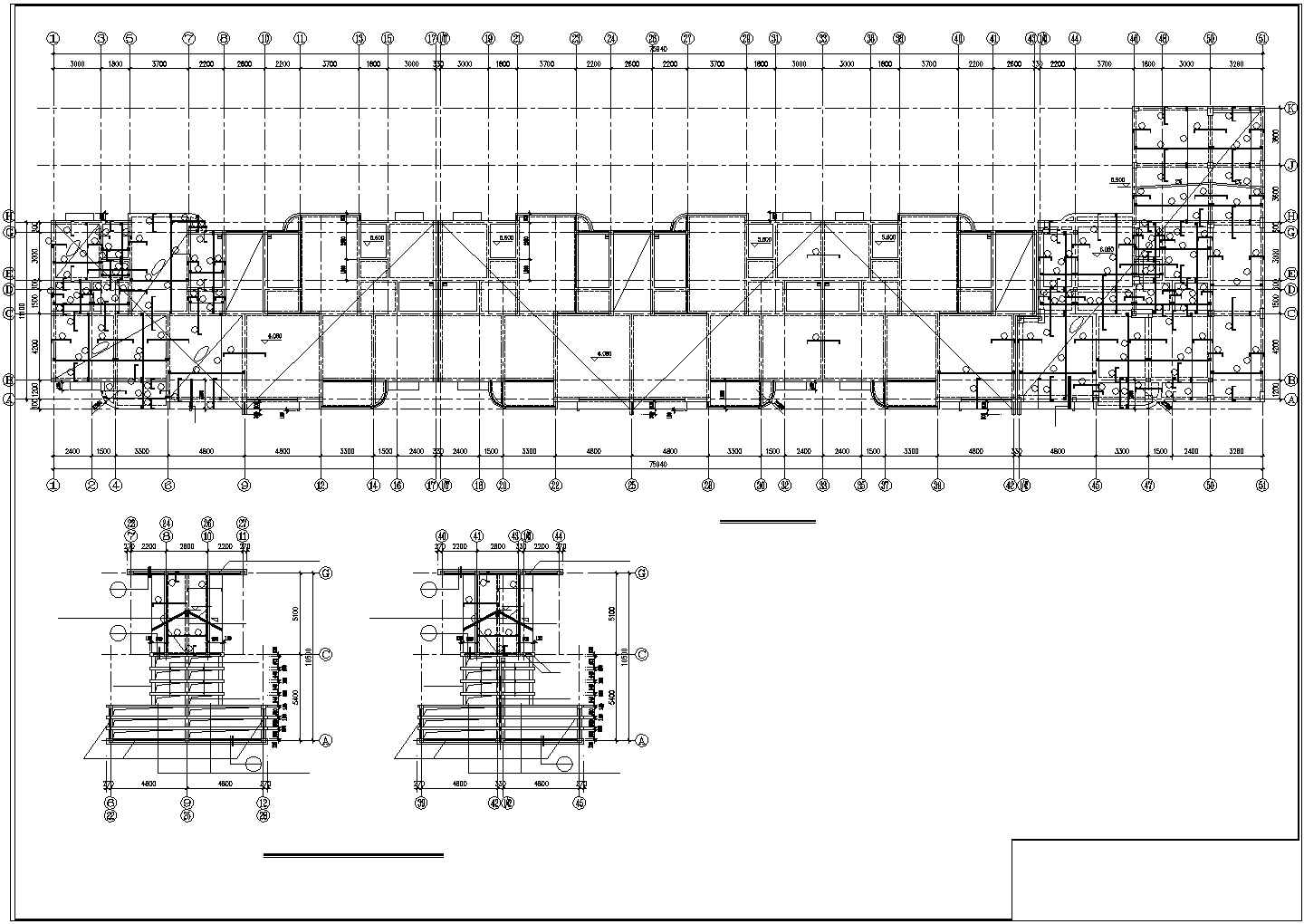 经典型底框住宅建筑cad结构设计施工图纸