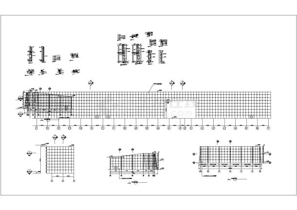 某高速公路收费站单体及鸟瞰图 cad图纸-图一