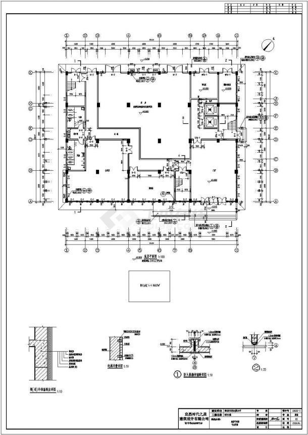 某药业公司七层框架结构研发大楼设计cad全套建施图（含设计说明）-图二
