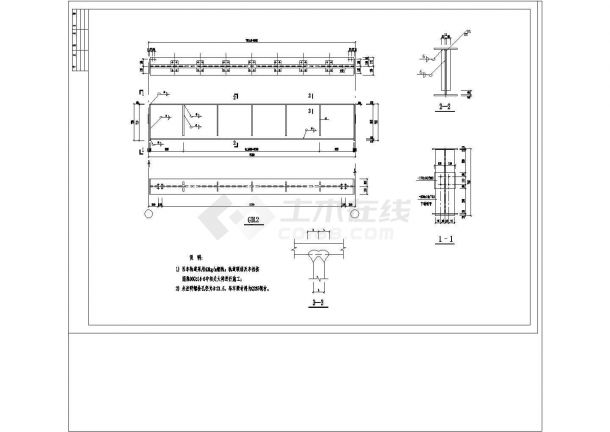 厂房设计_24米跨度轻钢结构厂房建筑结构设计cad施工图-图一