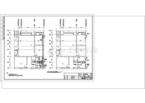 办公楼设计_带地下室高层办公楼给排水详细设计cad施工图-图二