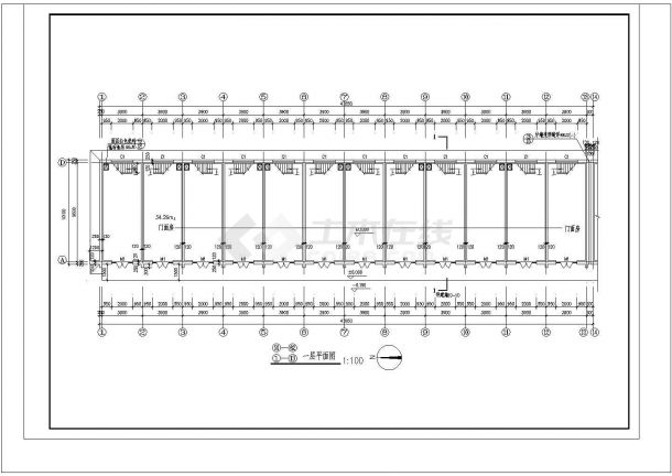 某地二层商业楼门面房建筑cad施工图-图一