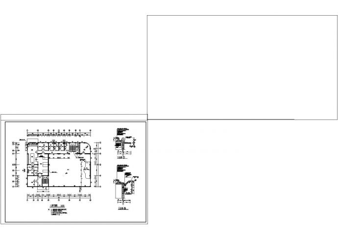 某地二层食堂建筑详细设计cad施工图_图1