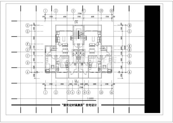 温州市某职业学院4层学生宿舍楼建筑设计CAD图纸（含总图）-图二