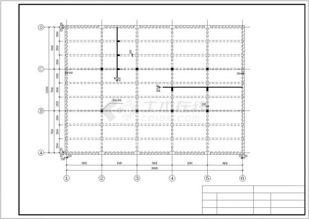 典型单向板肋梁楼盖结构设计cad施工图（标注详细）-图一