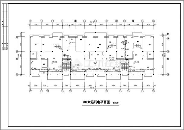 某六层强弱防雷接电住宅设计图-图二