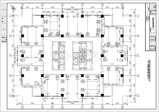 办公大厦中央空调设计全套施工CAD图-图二