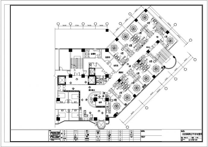 某商务酒店棋牌室装修设计CAD图纸_图1