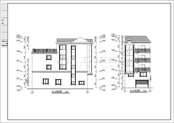 某现代住宅小区小住宅楼建筑全套详细方案设计施工CAD图纸-图二