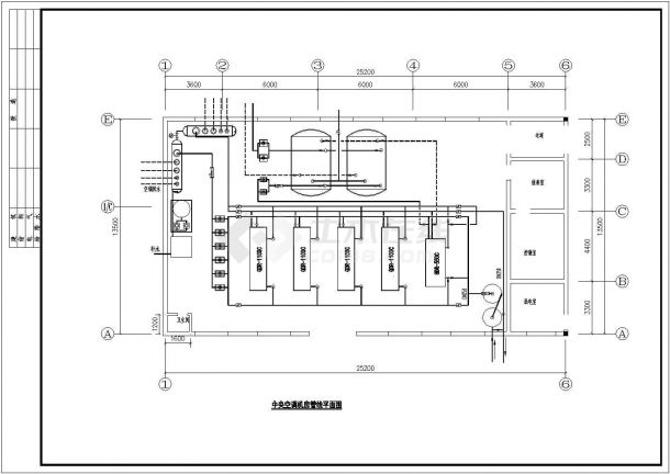某小区地暖泵机房设计施工CAD图-图一