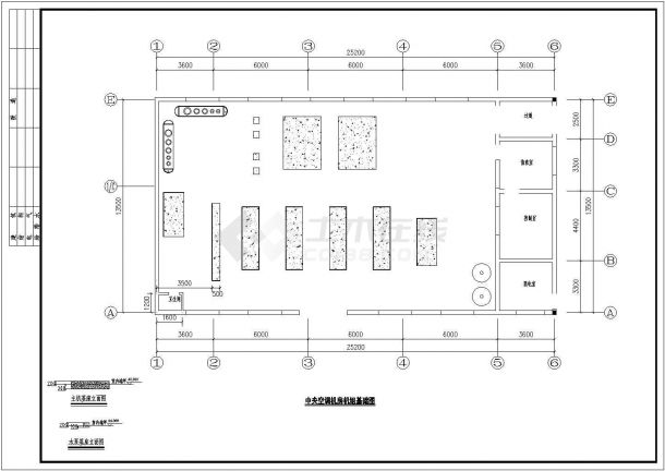 某小区地暖泵机房设计施工CAD图-图二