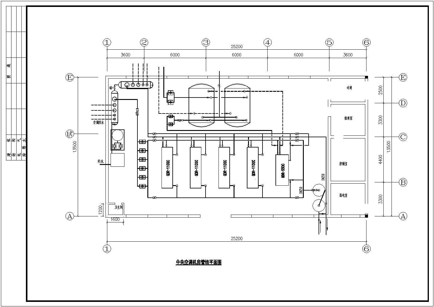 某小区地暖泵机房设计施工CAD图